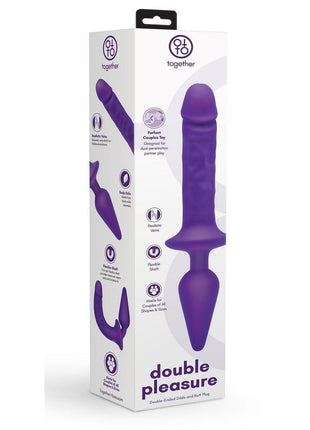 Together Toys Double Pleasure Rechargeable Silicone Couples Vibrator - Purple
