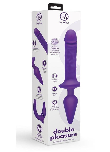 Together Toys Double Pleasure Rechargeable Silicone Couples Vibrator - Purple
