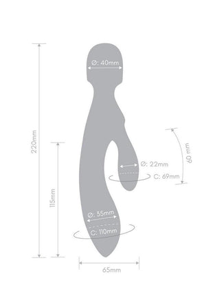 Together Tri Delight Dual-Ended Rechargeable Silicone Triple Stim Wand and Rabbit Vibrator