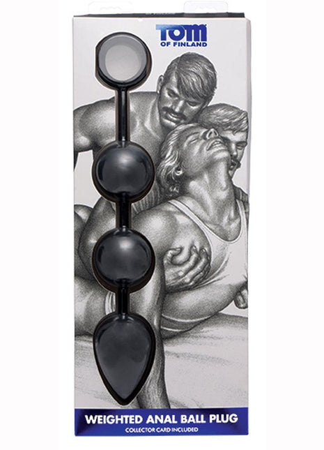 Tom Of Finland Weighted Anal Ball Beads - Black - Large
