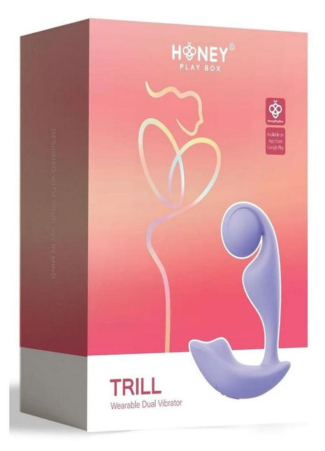 Trill Wearable Single Ball Rechargeable Silicone Dual Vibrator - Lavender/Purple