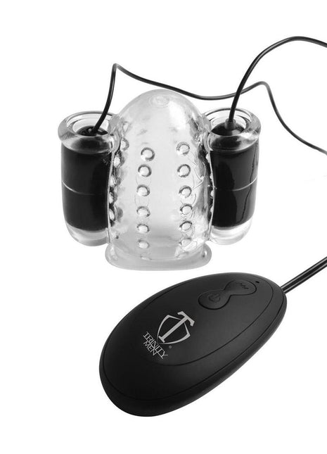 Trinity Men 20x Dual Vibrating Cock Teaser - Clear