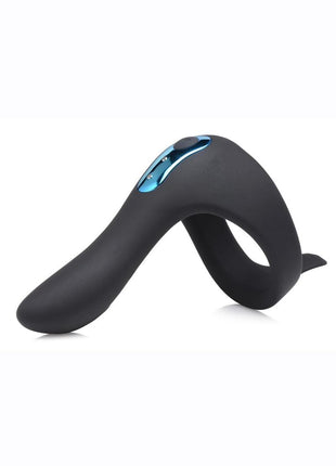 Trinity Men 7x Rechargeable Silicone Cock Ring with Taint Stimulator and Remote Control