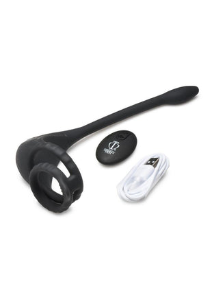 Trinity Men Vibrating Rechargeable Silicone Cock Ring and Anal Stimulator