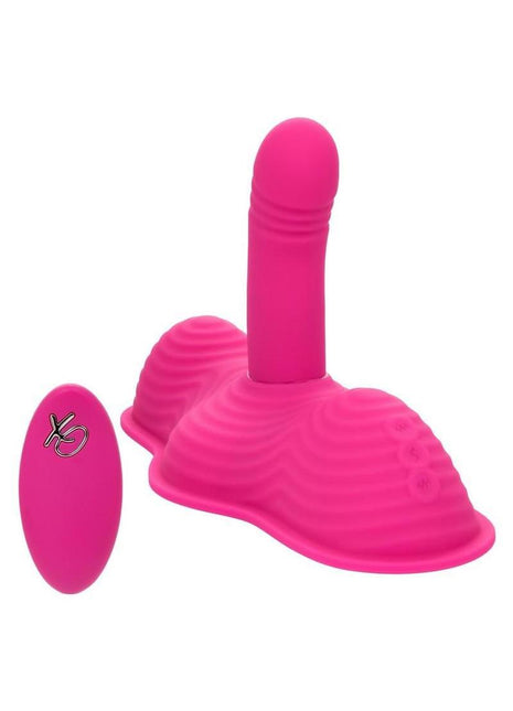 Triple Rider Remote Control Ecstasy Rumbler Rechargeable Silicone Vibrator - Pink