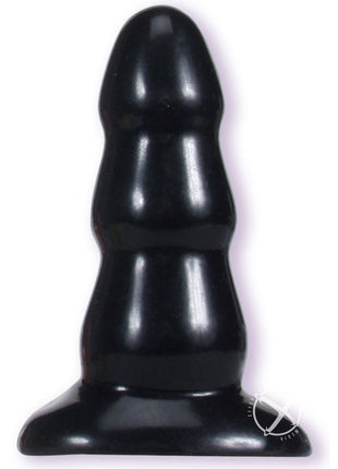 Triple Ripple Butt Plug - Black - Large