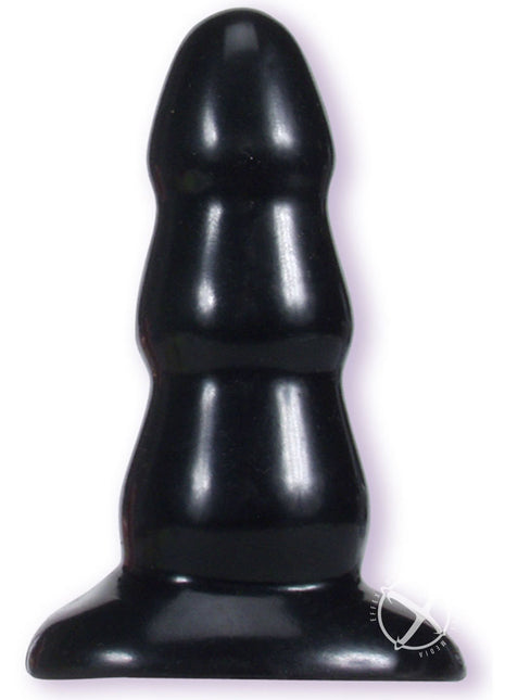 Triple Ripple Butt Plug - Black - Large