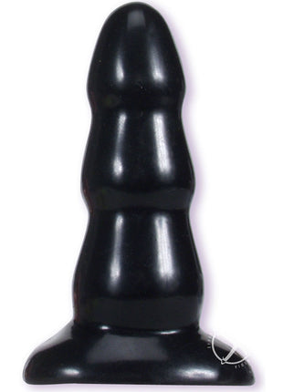 Triple Ripple Butt Plug - Black - Medium