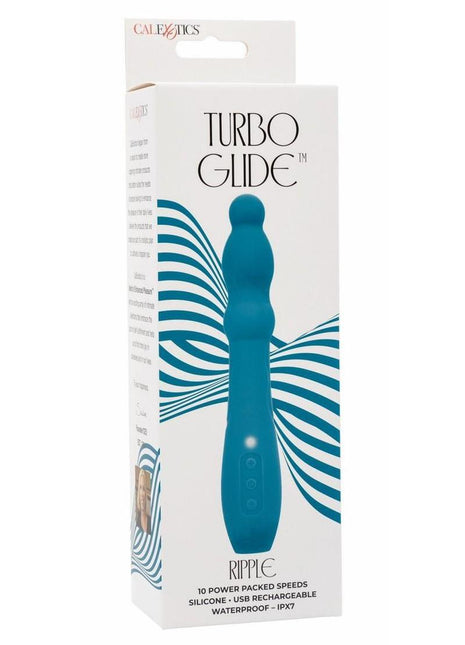 Turbo Glide Ripple Rechargeable Silicone Massager - Blue