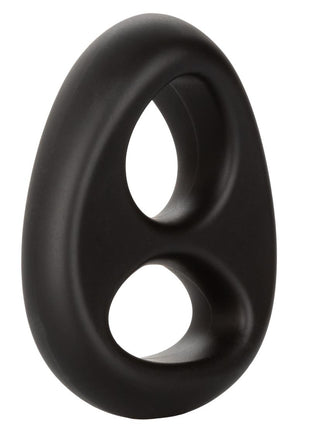 Ultra-Soft Dual Ring Silicone Cock Ring - Black