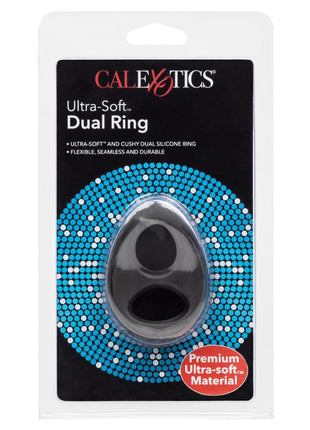 Ultra-Soft Dual Ring Silicone Cock Ring - Black