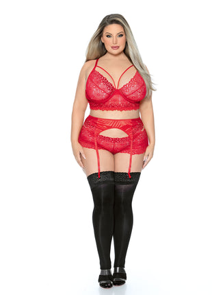 Plus Size Mix & Match Satin Garter Belt