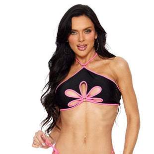 Glow Halter Cutout Flower Top
