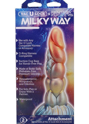 Vac-U-Lock Fantasy Fuckers Milky Way Silicone Dildo - Multicolor