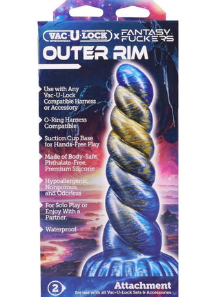 Vac-U-Lock Fantasy Fuckers Outer Rim Silicone Dildo - Blue