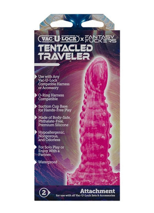 Vac-U-Lock Fantasy Fuckers Tentacle Travel Silicone Dildo - Pink