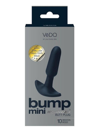 Vedo Bump Mini Rechargeable Silicone Butt Plug - Black