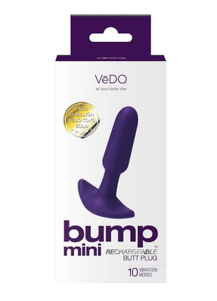 Vedo Bump Mini Rechargeable Silicone Butt Plug - Purple