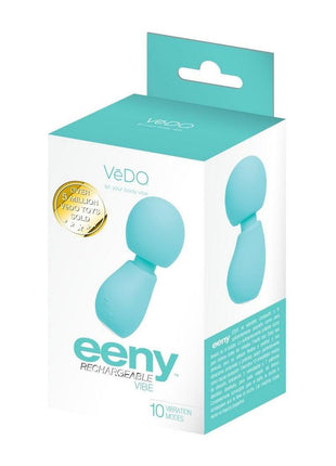 Vedo Eeny Silicone Rechargeable Mini Wand Massager - Aqua