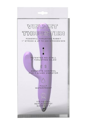 Velvet Gogo All-In-1 Thruster Rechargeable Silicone Dildo - Purple