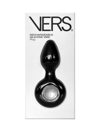 Vers Plug Vibrating Rechargeable Silicone Anal Plug - Black