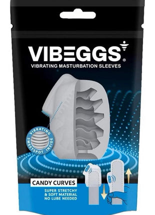 Vibeggs Candy Curves Unisex Masturbation Egg - Blue/White