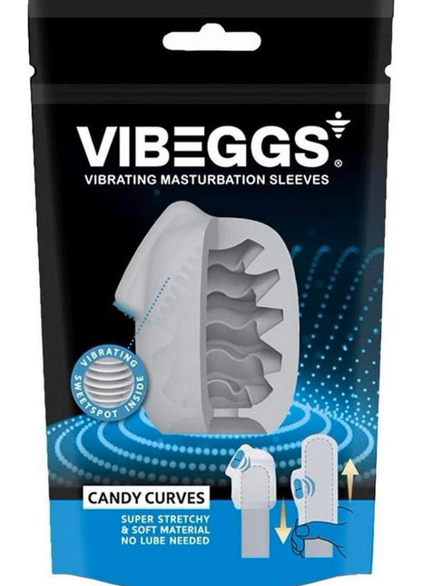 Vibeggs Candy Curves Unisex Masturbation Egg - Blue/White