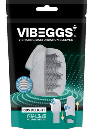 Vibeggs Ribs Delight Unisex Masturbation Egg - Blue/White