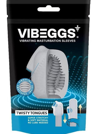 Vibeggs Twisty Tongues Unisex Masturbation Egg - Blue/White