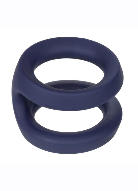 Viceroy Dual Ring Silicone Cock Ring - Blue