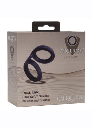 Viceroy Dual Ring Silicone Cock Ring - Blue