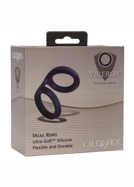 Viceroy Dual Ring Silicone Cock Ring - Blue