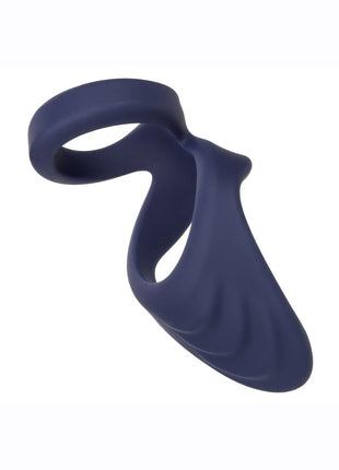 Viceroy Perineum Dual Ring Silicone Cock Ring - Blue