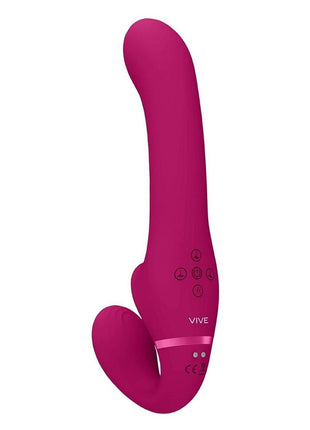 Vive Al Rechargeable Silicone Dual Motor Strapless Strap-On - Pink