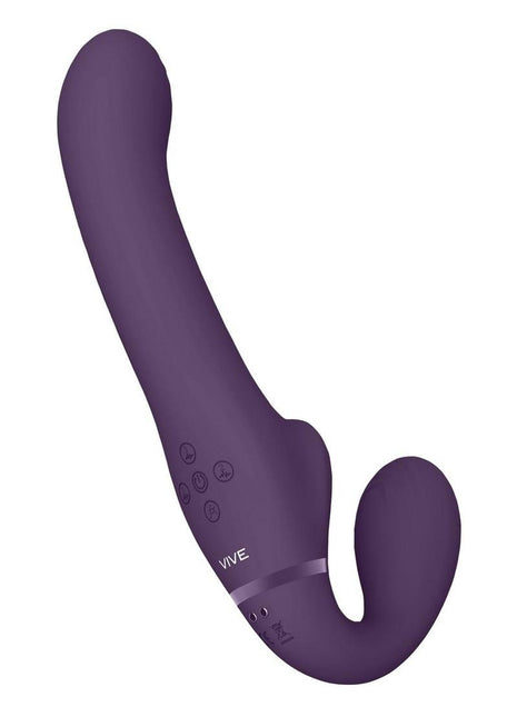 Vive Al Rechargeable Silicone Dual Motor Strapless Strap-On - Purple