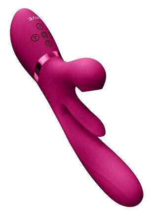Vive Ena Rechargeable Silicone Triple Motor Thrusting G-Spot with Flapper and Air Wave Clit Stimulation Vibrator