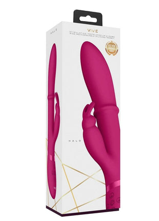Vive Halo Rechargeable Silicone Ring Rabbit Vibrator - Pink