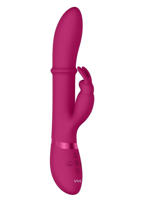 Vive Halo Rechargeable Silicone Ring Rabbit Vibrator - Pink