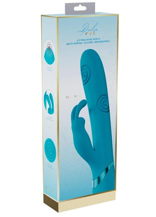 Vive Mimi 10 Function Silicone Rechargeable Triple Motor G-Spot Vibrating and Tapping Rabbit - Blue