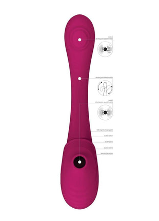 Vive Mirai Rechargeable Silicone Dual Motor Double Ended Bendable Pulse and Air Wave Vibrator