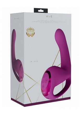 Vive Riko Rechargeable Silicone Triple Motor Thumper with Finger Motion Vibrator - Pink