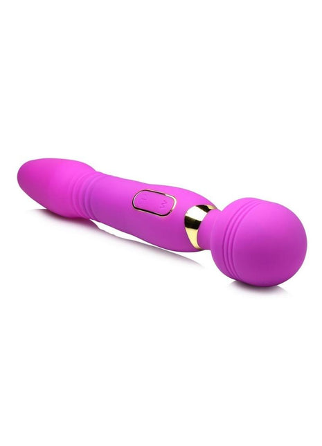 Wand Essential Ultra Thrust-Her Deluxe Rechargeable Silicone Thrusting and Vibrating Wand - Purple