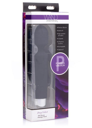 Wand Essentials Deep Velvet Silicone Wand Massager - Black/Purple