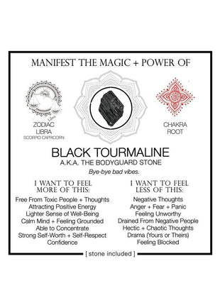 Warm Human Black Tourmaline - Black
