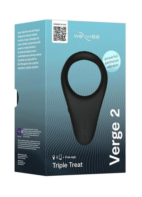 We-Vibe Verge 2 Rechargeable Silicone Vibrating Perineum Cock Ring - Black