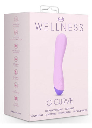 Wellness G Curve Rechargeable Silicone G-Spot Vibrator - Pink/Purple