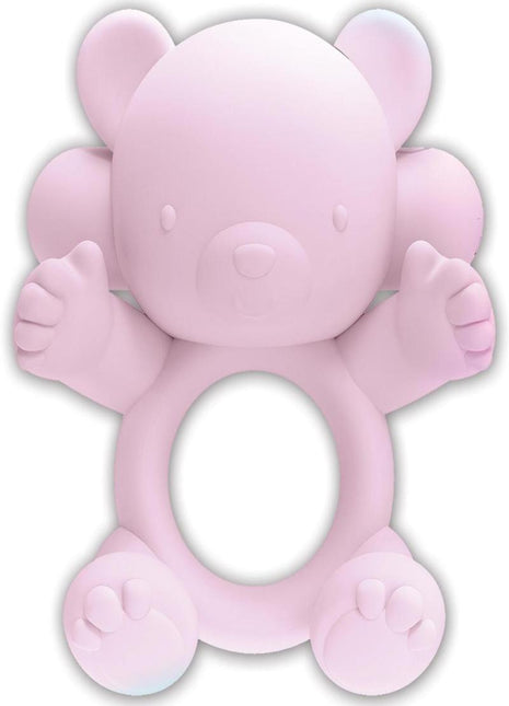 Wet Dreams Bear Hug Rechargeable Silicone Cock Ring - Pink