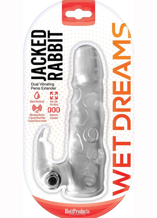 Wet Dreams Jacked Rabbit Silicone Penis Extender - Clear