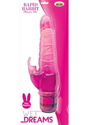 Wet Dreams Rapid Rabbit Pleasure Vibe Water Resistant Vibrator - Pink/Pink Passion