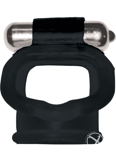 Wet Dreams Super Stud Sling Silicone Vibrating Cock Ring Waterproof - Black